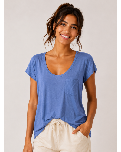 Mavi Cepli Modal T-shirt
