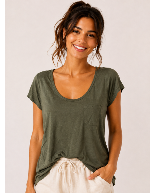 Haki Cepli Modal T-shirt